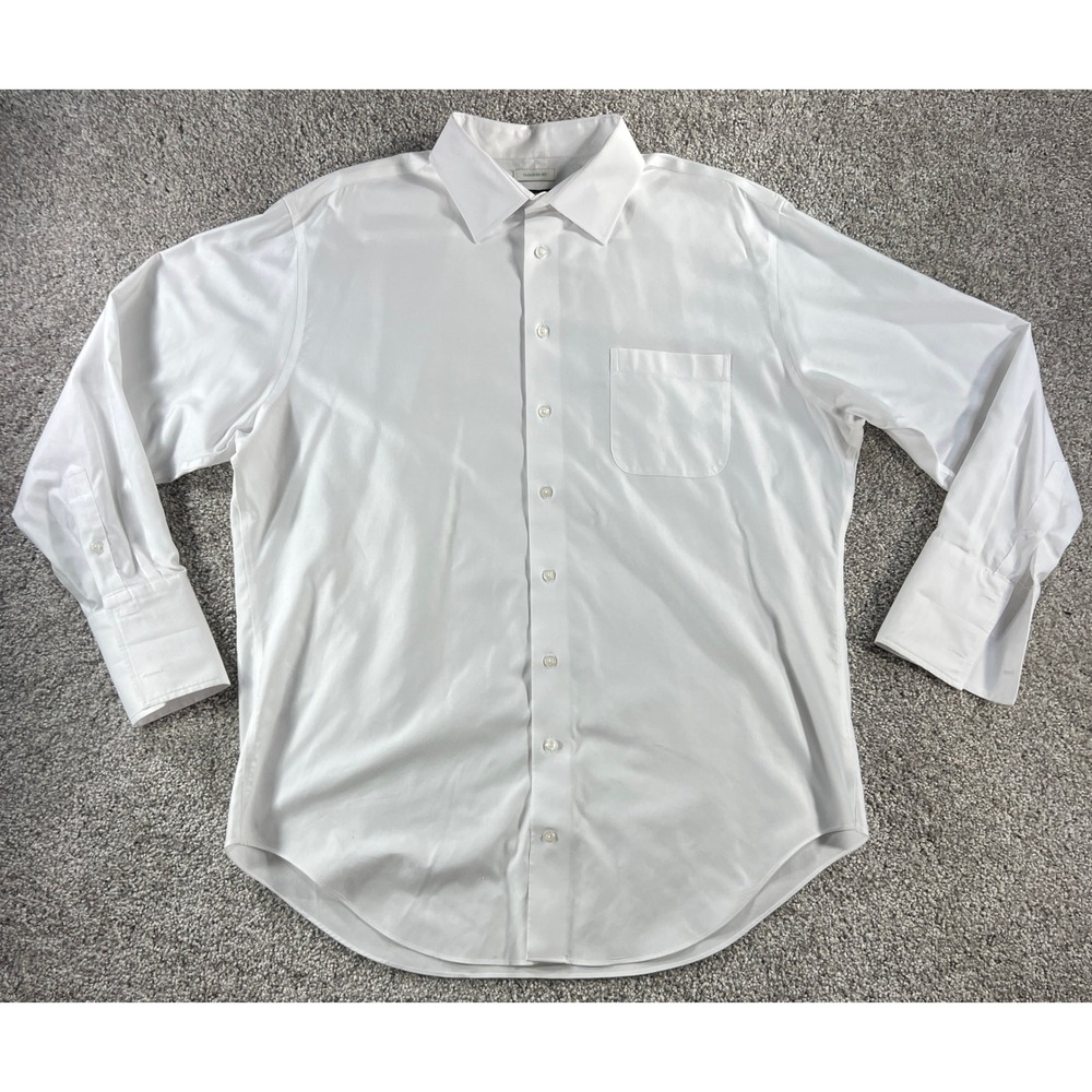 Jos. A. Bank Reserve‎ Mens 18-34 White Tailored Fit French Cuff Dress Shirt